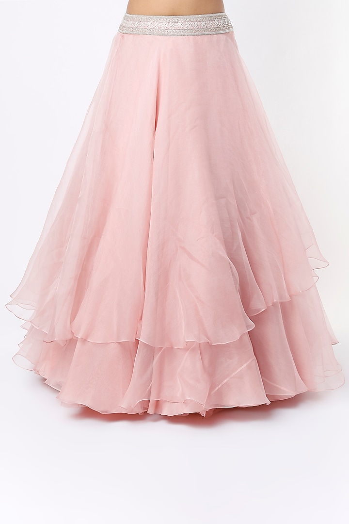 Blush Pink Organza Wedding Lehenga Set by Namrata Joshipura at Pernia's Pop Up Shop