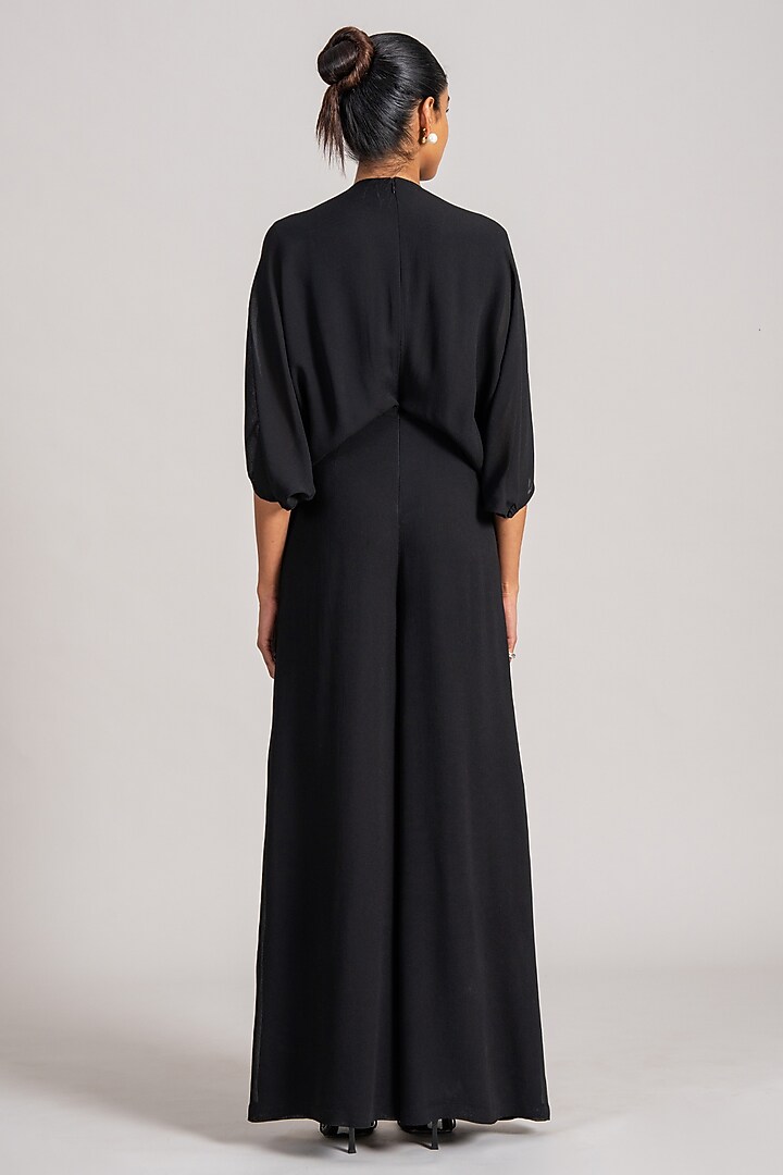 Black Georgette Jumpsuit by Namrata Joshipura at Pernia's Pop Up Shop