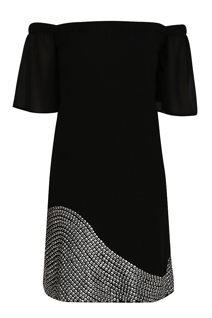 Black gypsy off shoulder dress available only at Pernia's Pop Up Shop.