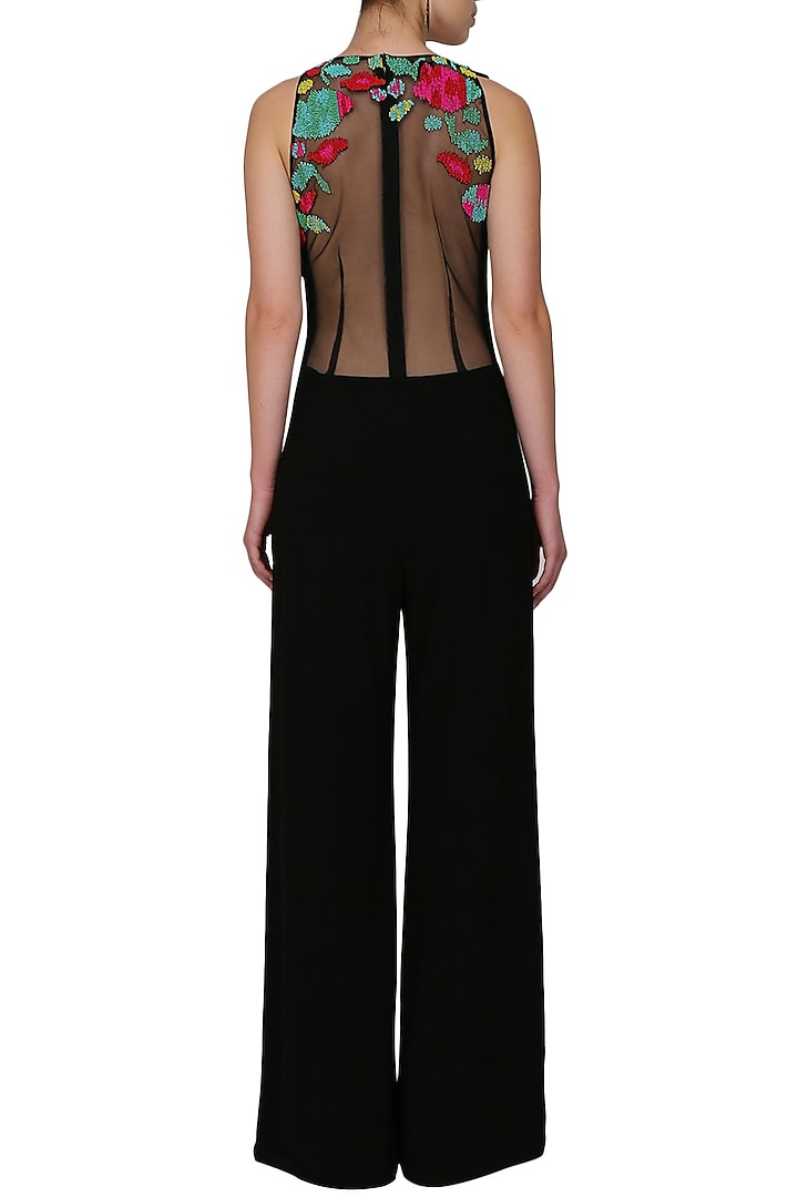 Black gems embellsihed jelly jumpsuit available only at Pernia's Pop Up Shop.