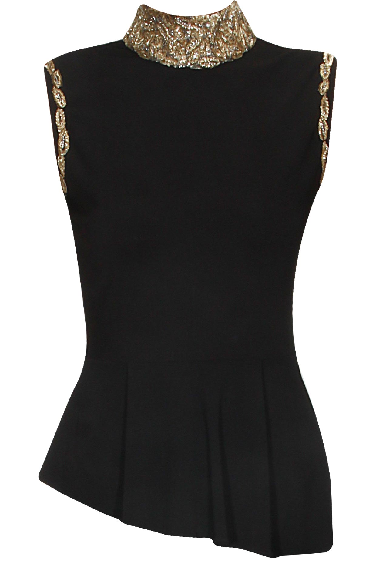 black and gold peplum top