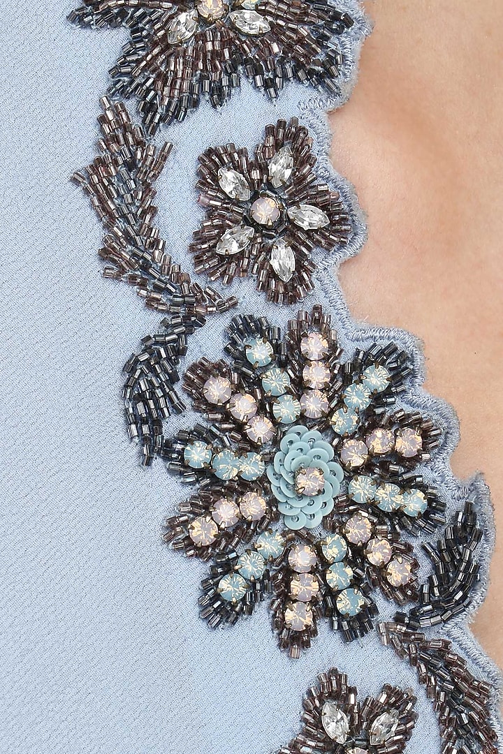 Ice Blue Crusted One Shoulder Top available only at Pernia's Pop Up Shop.