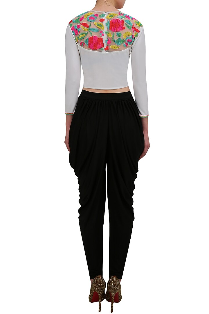 Namrata Joshipura presents Black cowl pants available only at Pernia's Pop Up Shop.