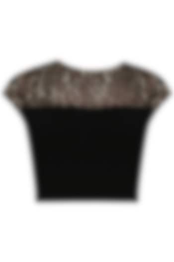 Namrata Joshipura presents Black persian diva blouse available only at Pernia's Pop Up Shop.