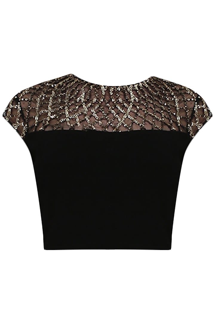 Black persian diva blouse by Namrata Joshipura