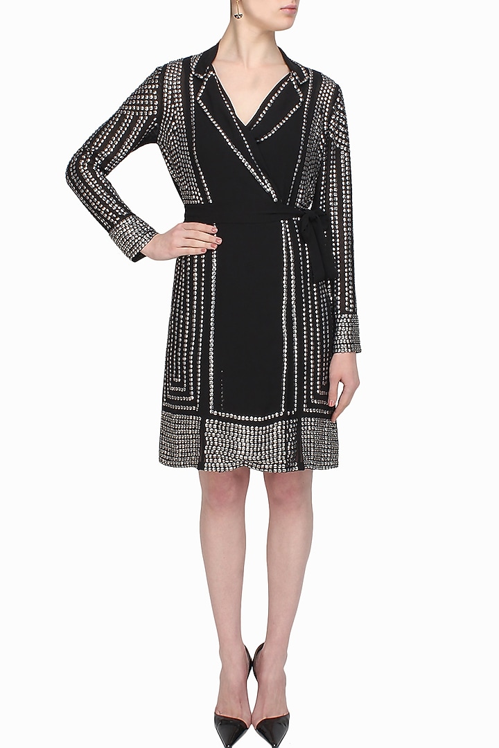 Black metal jacket dress available only at Pernia's Pop Up Shop.