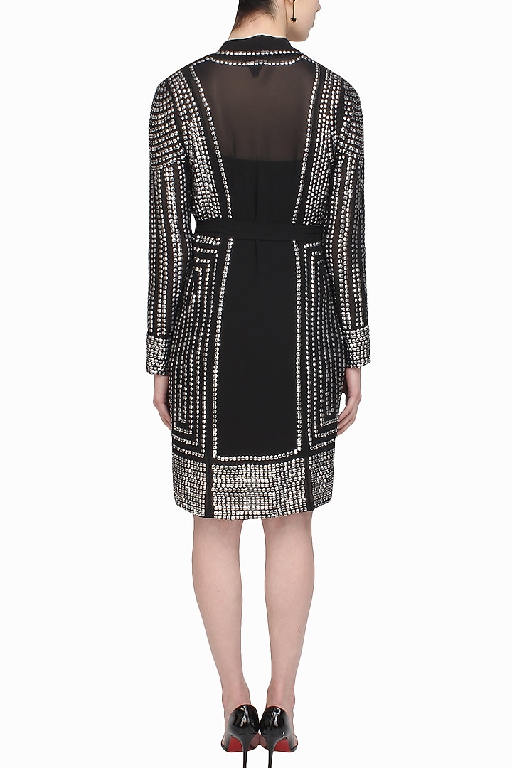 Black metal jacket dress available only at Pernia's Pop Up Shop.