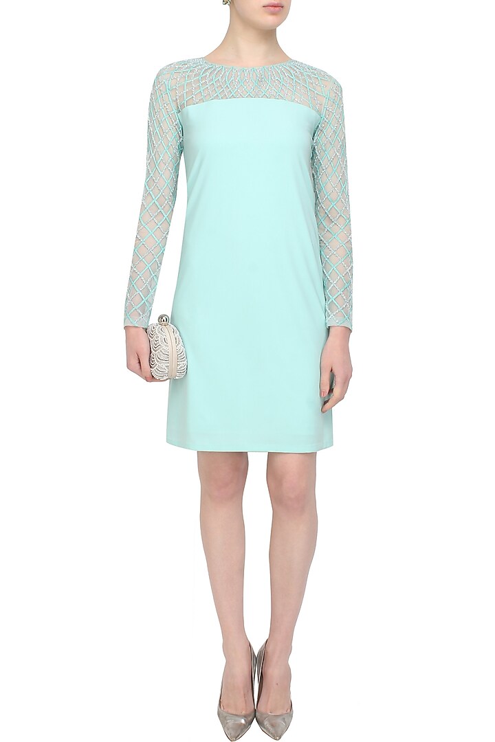 Aqua persia shift dress available only at Pernia's Pop Up Shop.