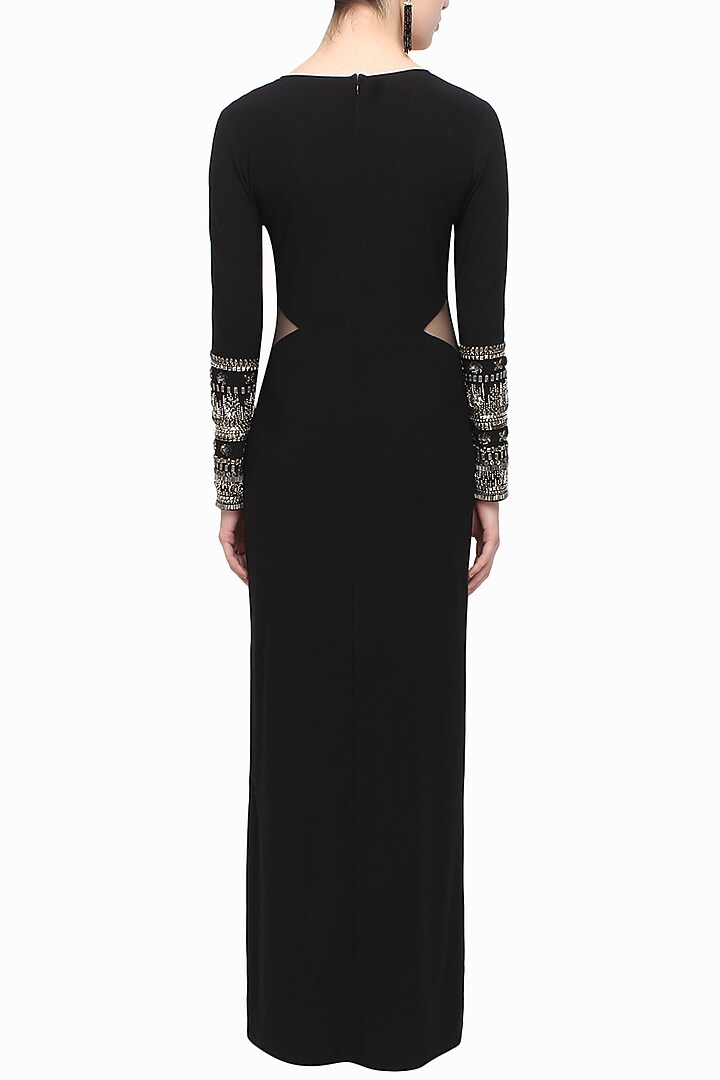 Black bedazzle sleeve dress available only at Pernia's Pop Up Shop.