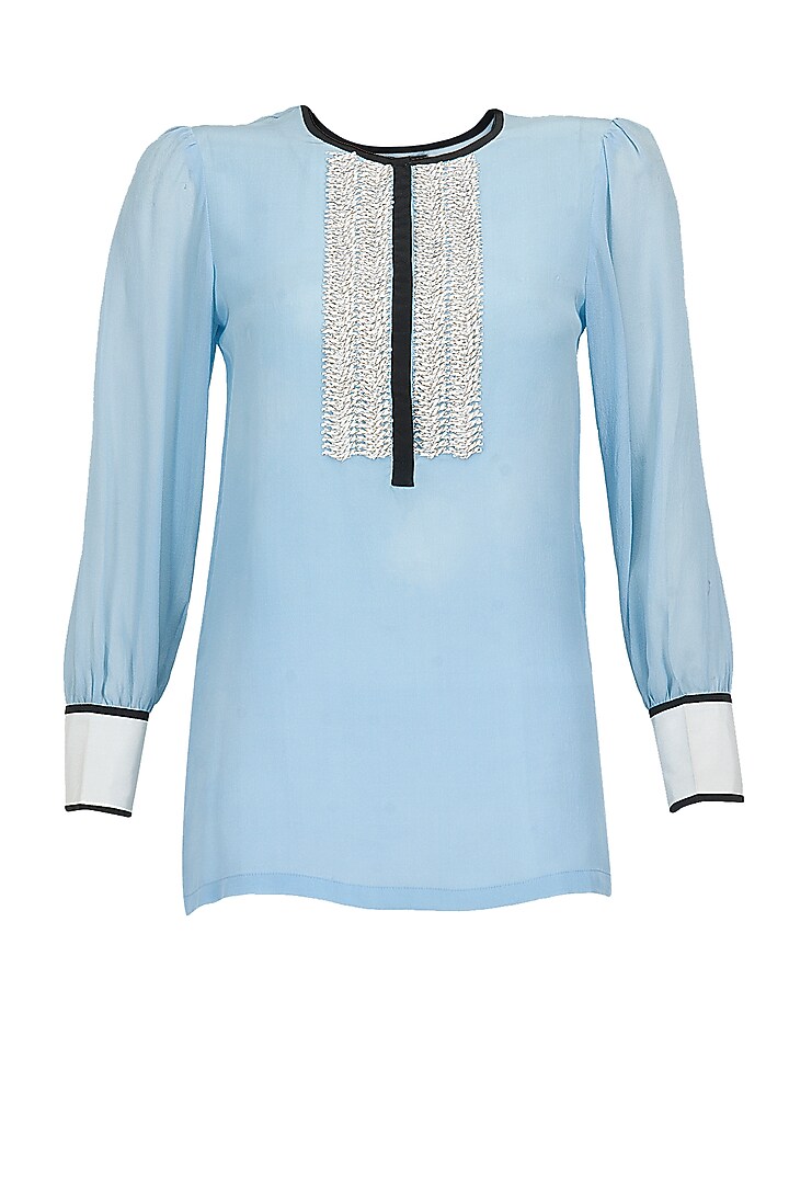 Sky blue speed yoke top available only at Pernia's Pop-Up Shop.