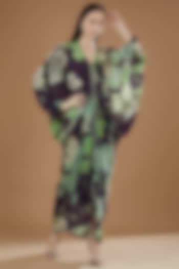 Purple Crepe Printed Kite Vacation Dress by Nupur Kanoi at Pernia's Pop Up Shop