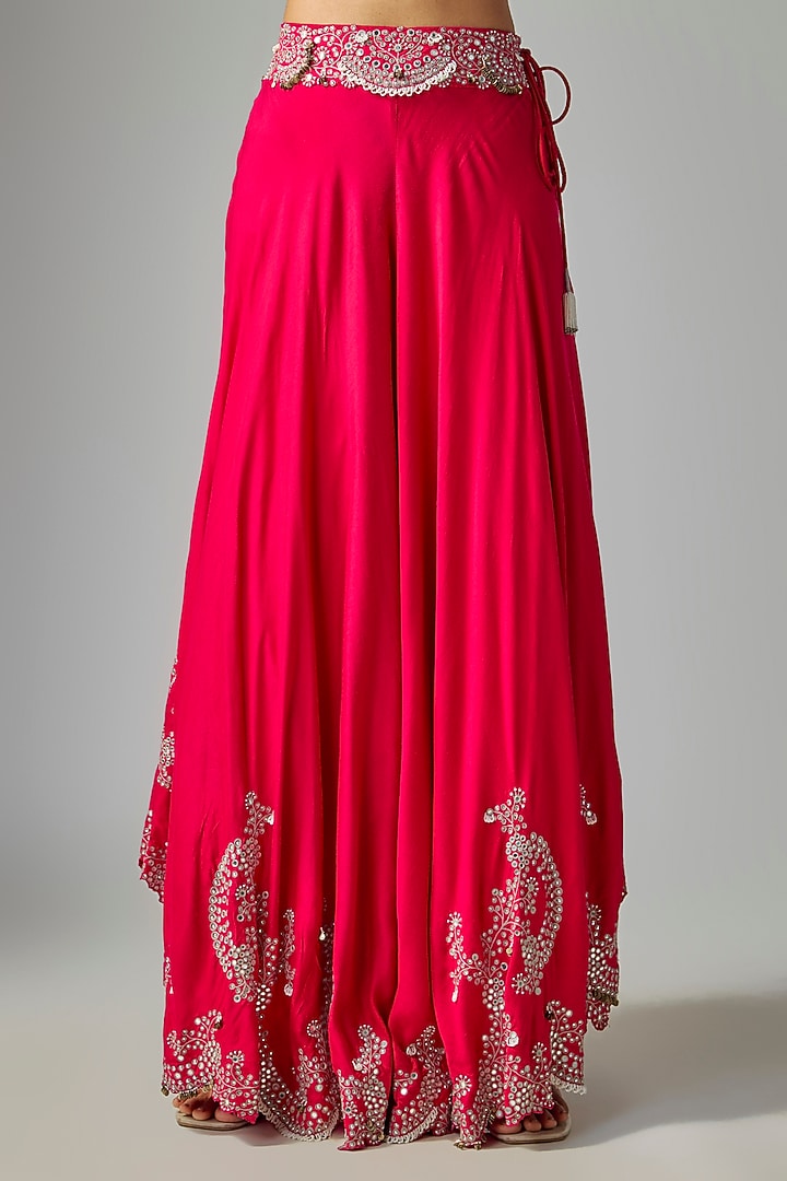Fuchsia Bemberg Crepe Bridal Sharara Set by Nupur Kanoi at Pernia's Pop Up Shop