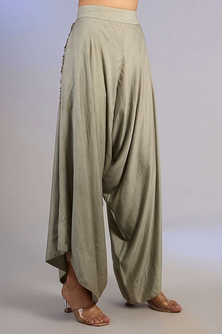 Navy Blue Silk Hand Embroidered Cape Set by Nupur Kanoi at Pernia's Pop Up Shop
