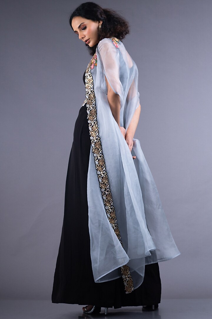 Black Embroidered Pant Set by Nupur Kanoi at Pernia's Pop Up Shop
