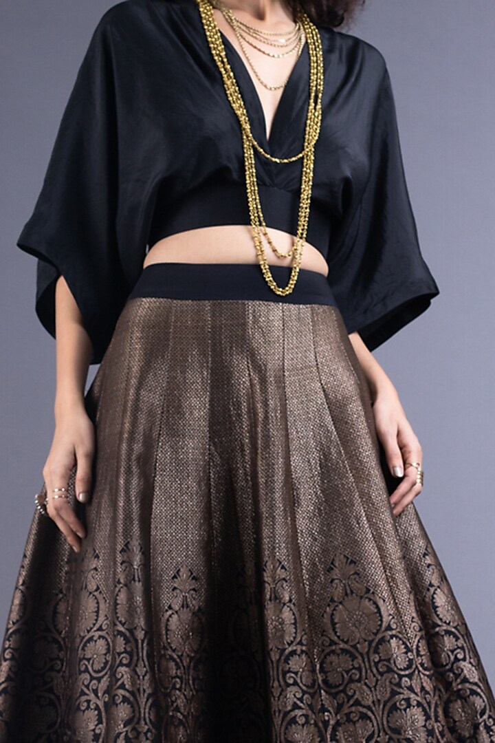 Black Kalidar Wedding Lehenga Set by Nupur Kanoi at Pernia's Pop Up Shop