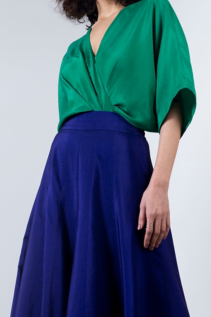 Green & Blue Wedding Lehenga Dress by Nupur Kanoi at Pernia's Pop Up Shop