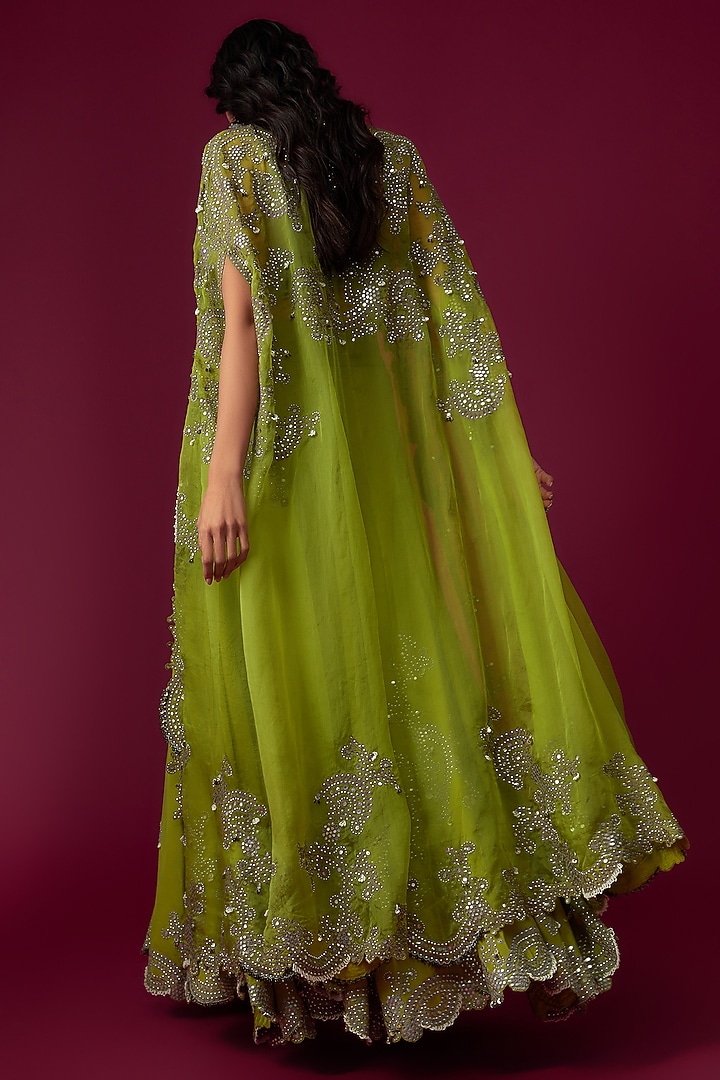 Pista Georgette Embroidered Cape Set by Nupur Kanoi at Pernia's Pop Up Shop