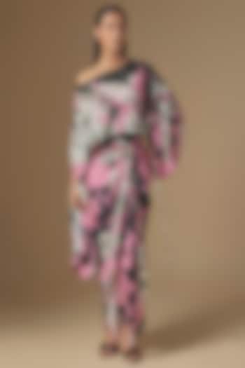 Old Rose Crepe & Satin Digital Printed Skirt Set by Nupur Kanoi at Pernia's Pop Up Shop