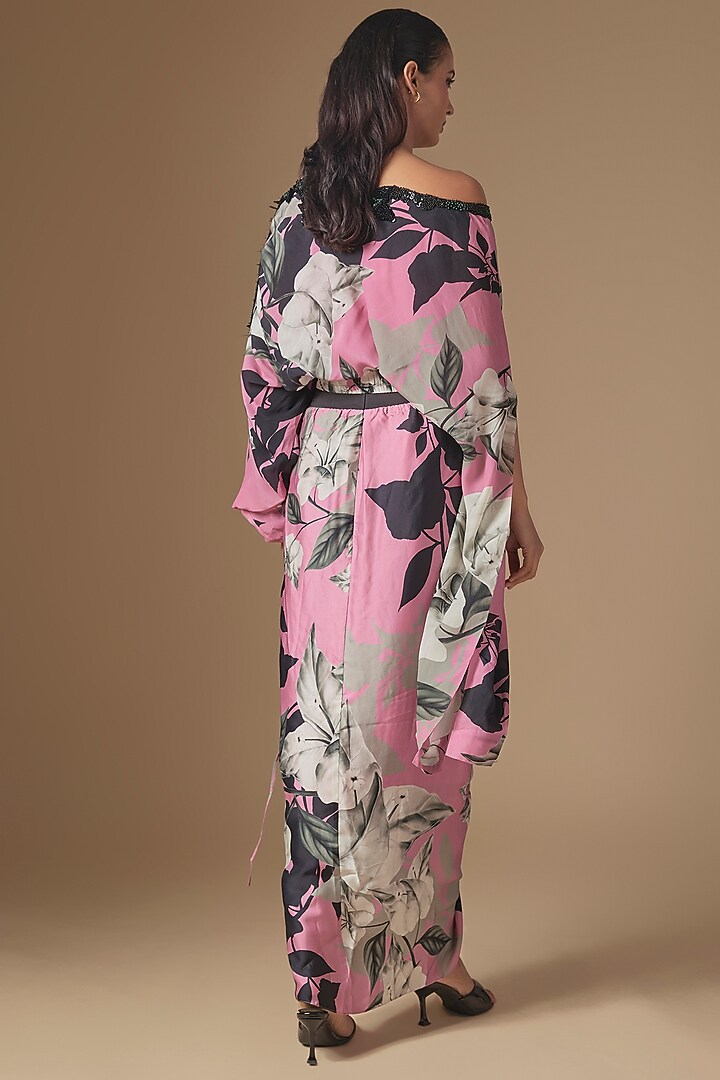 Old Rose Crepe & Satin Digital Printed Skirt Set by Nupur Kanoi at Pernia's Pop Up Shop
