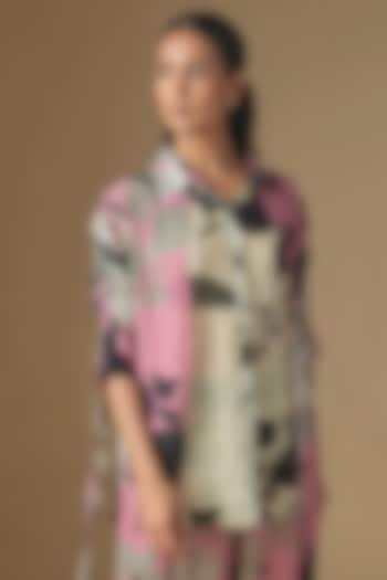Old Rose Crepe Digital Printed Shirt by Nupur Kanoi at Pernia's Pop Up Shop