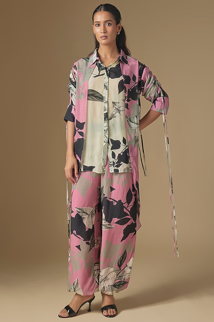 Old Rose Crepe Digital Printed Shirt by Nupur Kanoi at Pernia's Pop Up Shop