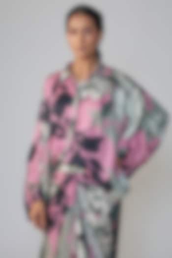 Old Rose Crepe Printed Shirt by Nupur Kanoi at Pernia's Pop Up Shop