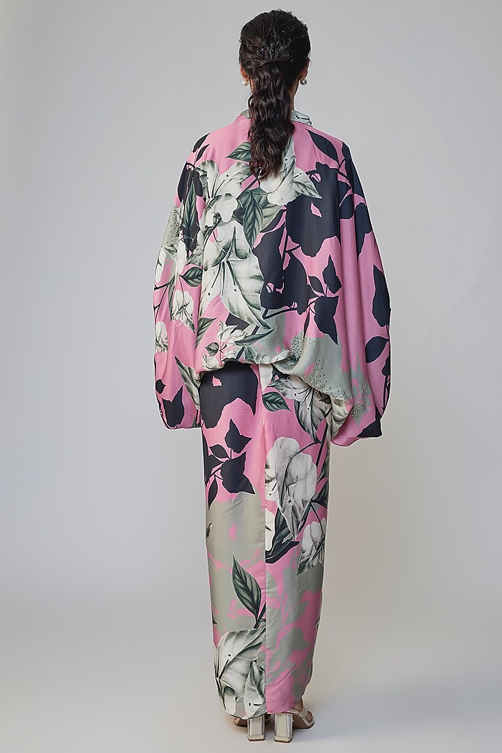 Old Rose Crepe Printed Shirt by Nupur Kanoi at Pernia's Pop Up Shop