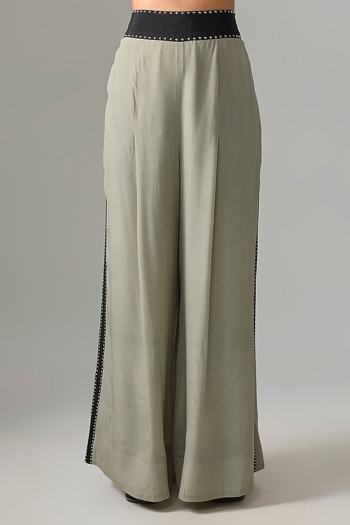 Grey Crepe Pant Set by Nupur Kanoi at Pernia's Pop Up Shop