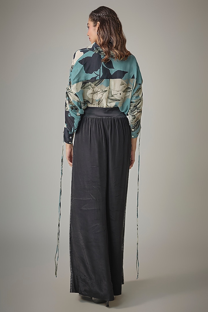 Black Crepe Pant Set by Nupur Kanoi at Pernia's Pop Up Shop
