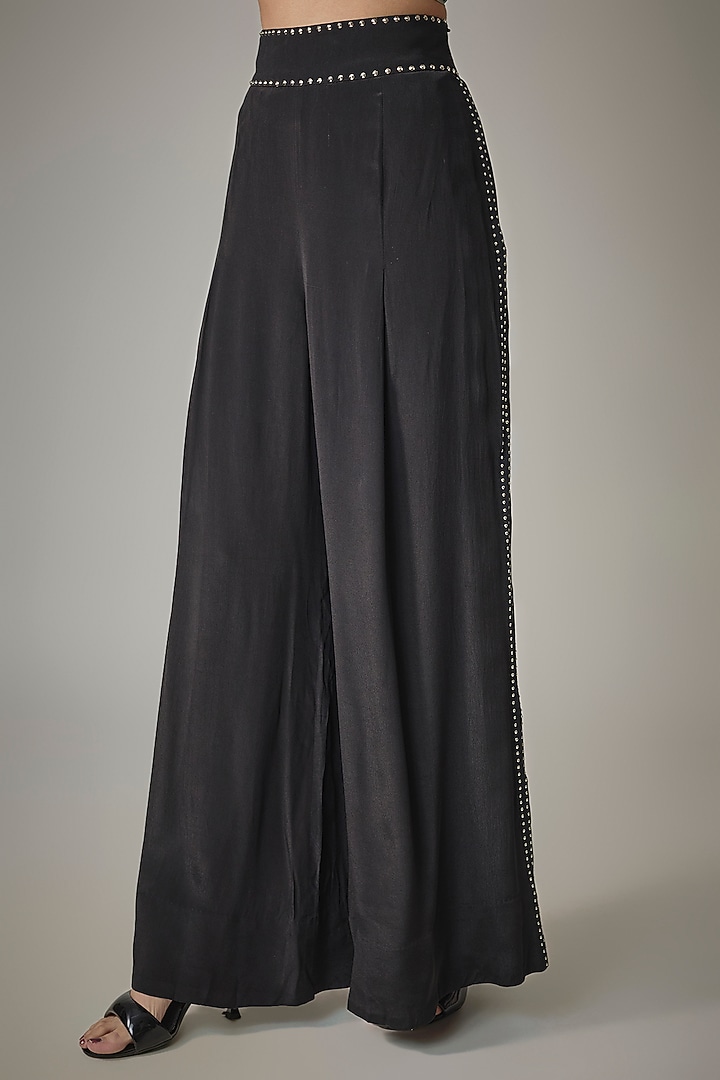 Black Crepe Pant Set by Nupur Kanoi at Pernia's Pop Up Shop