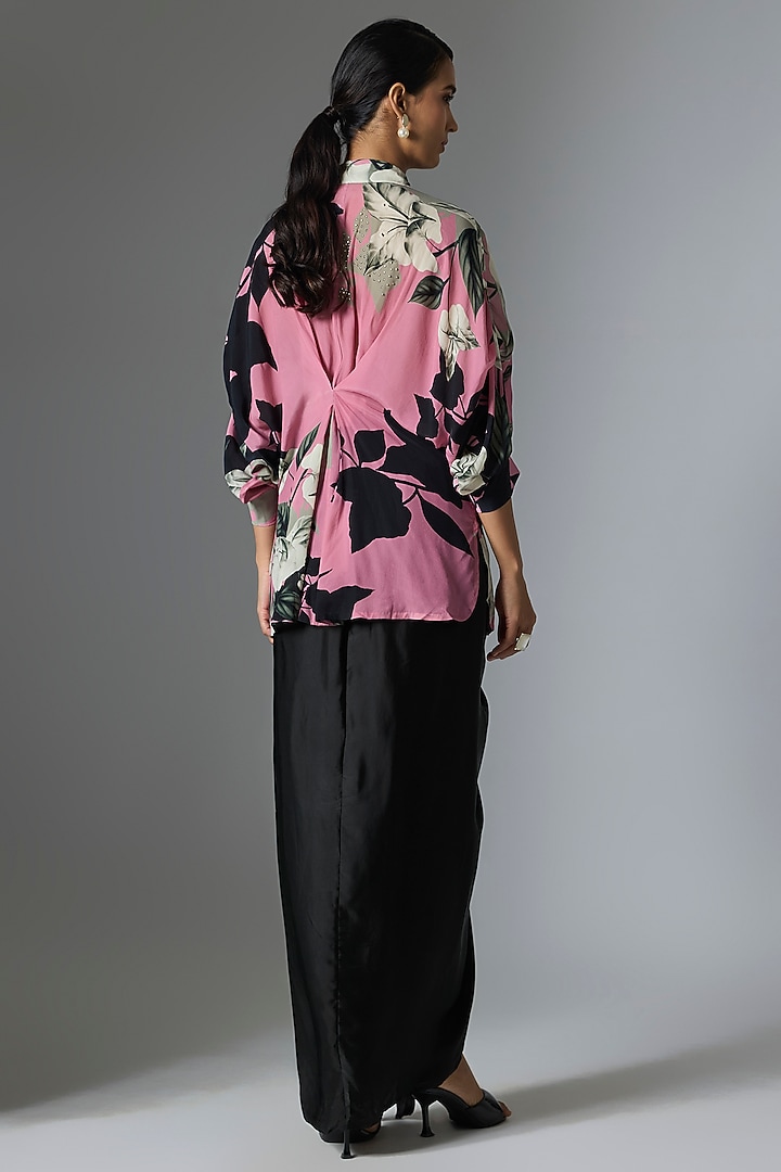Black Crepe Knot Skirt Set by Nupur Kanoi at Pernia's Pop Up Shop