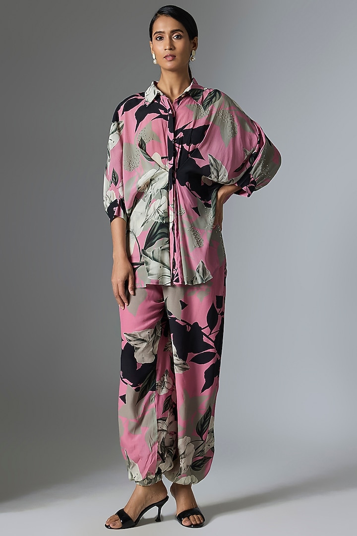 Old Rose Crepe Co-Ord Set by Nupur Kanoi at Pernia's Pop Up Shop
