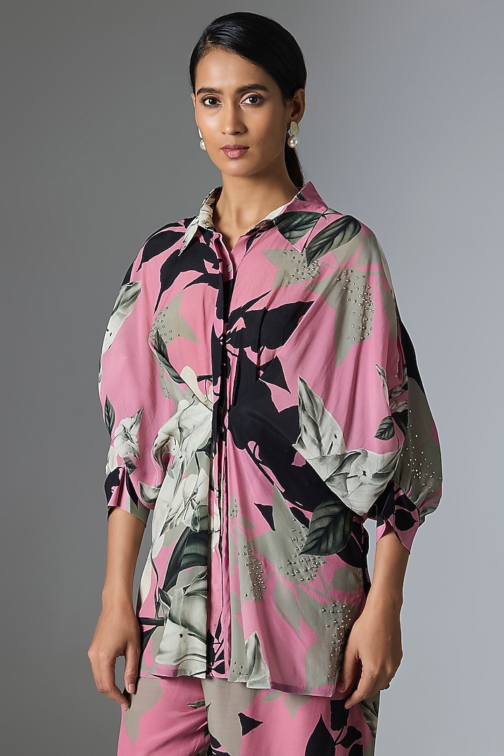 Old Rose Crepe Co-Ord Set by Nupur Kanoi at Pernia's Pop Up Shop