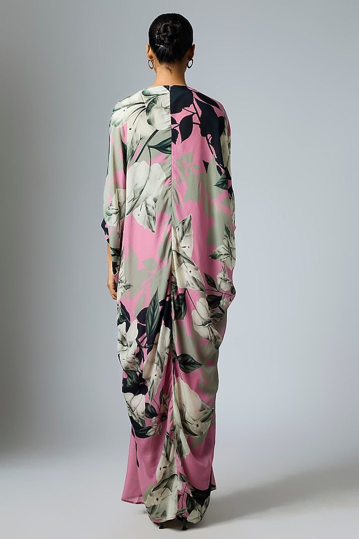 Old Rose Crepe Printed Kaftan Cocktail Dress by Nupur Kanoi at Pernia's Pop Up Shop