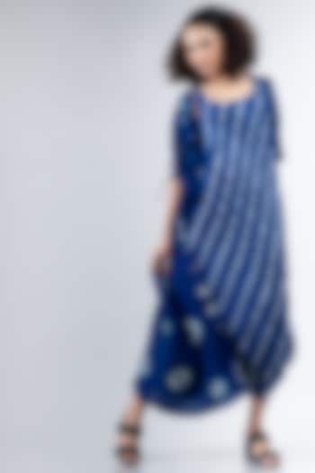 Blue Leheriya Sack Dress by Nupur Kanoi