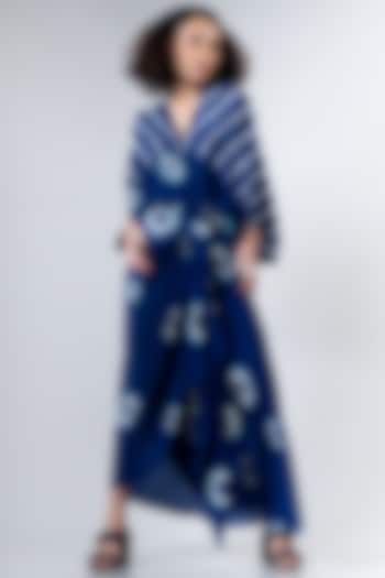 Blue Leheriya Kite Wrap Dress by Nupur Kanoi