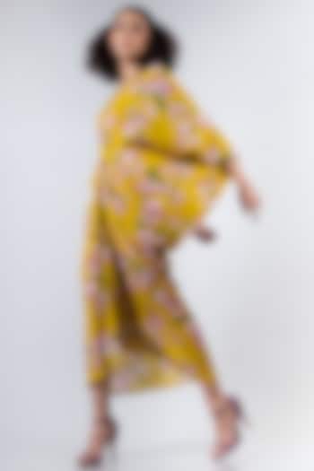 Yellow Printed Kite Dress by Nupur Kanoi