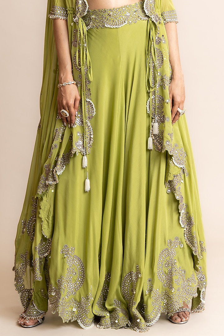 Pista Georgette Embroidered Cape Set by Nupur Kanoi at Pernia's Pop Up Shop