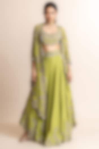 Pista Georgette Embroidered Cape Set by Nupur Kanoi at Pernia's Pop Up Shop