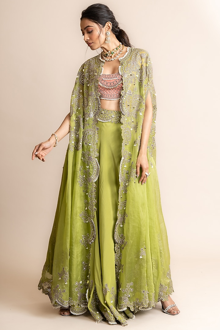 Pista Crepe Hand Embroidered Bridal Sharara Set by Nupur Kanoi at Pernia's Pop Up Shop