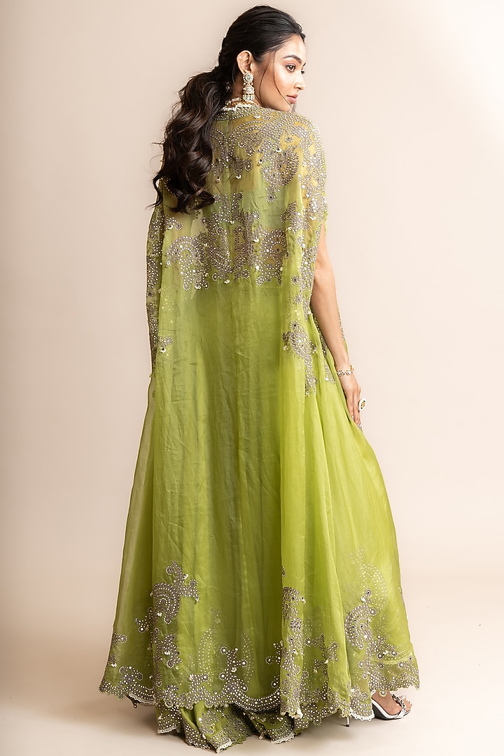 Pista Crepe Hand Embroidered Bridal Sharara Set by Nupur Kanoi at Pernia's Pop Up Shop
