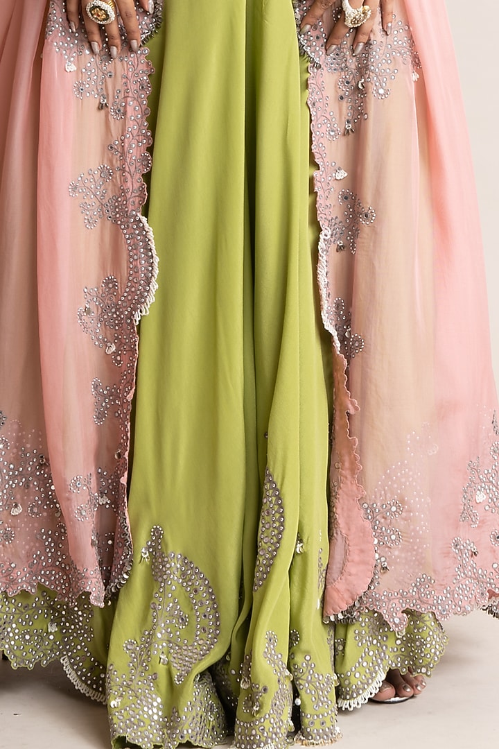 Pista Crepe Hand Embroidered Bridal Sharara Set by Nupur Kanoi at Pernia's Pop Up Shop