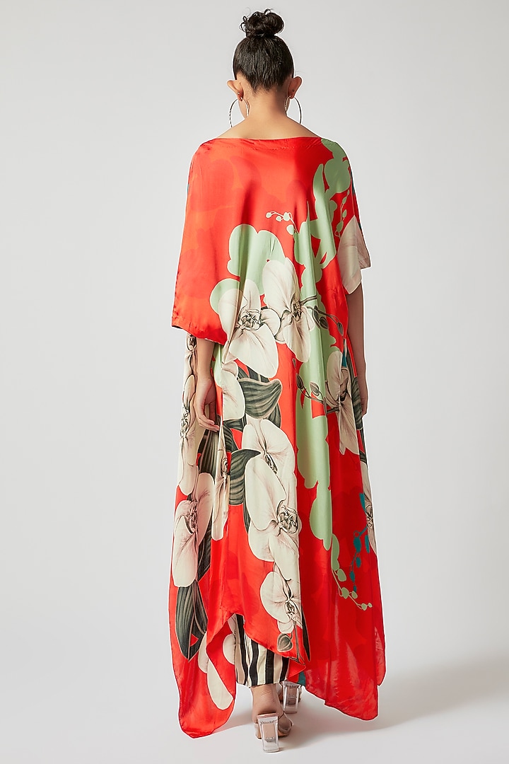 Tangerine Crepe Digital Printed Co-Ord Set by Nupur Kanoi at Pernia's Pop Up Shop