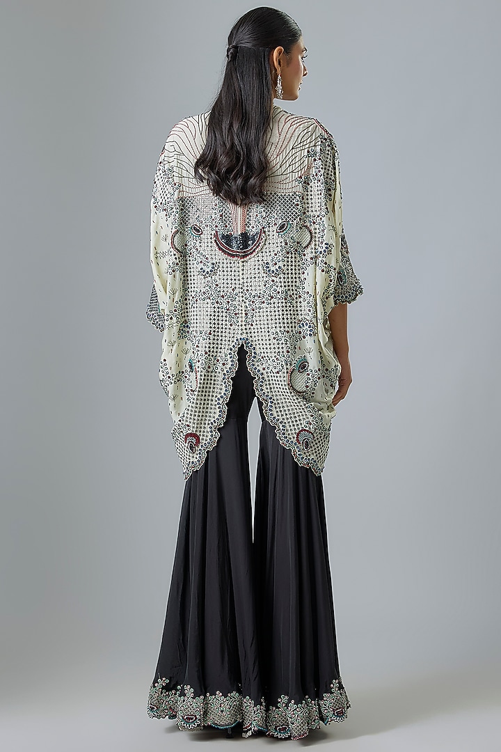 Black Crepe & Lycra Gharara Set by Nupur Kanoi at Pernia's Pop Up Shop