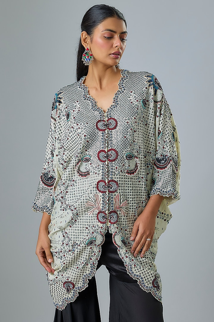 Black Crepe & Lycra Gharara Set by Nupur Kanoi at Pernia's Pop Up Shop