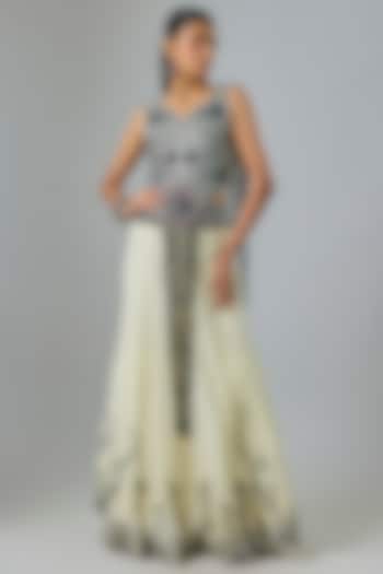 Black Crepe Hand Embroidered Bridal Sharara Set by Nupur Kanoi at Pernia's Pop Up Shop