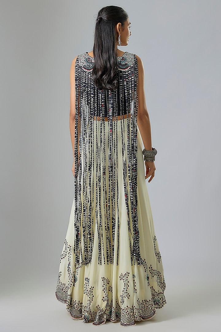 Black Crepe Hand Embroidered Bridal Sharara Set by Nupur Kanoi at Pernia's Pop Up Shop