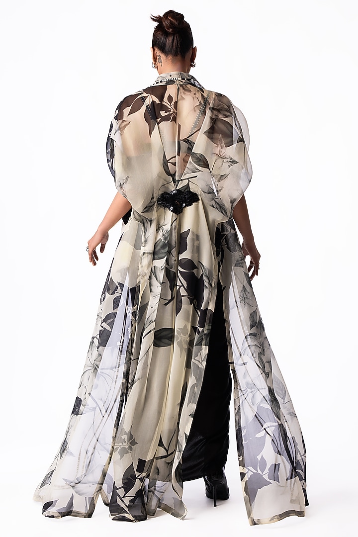 Black Satin Knotted Skirt Set by Nupur Kanoi at Pernia's Pop Up Shop