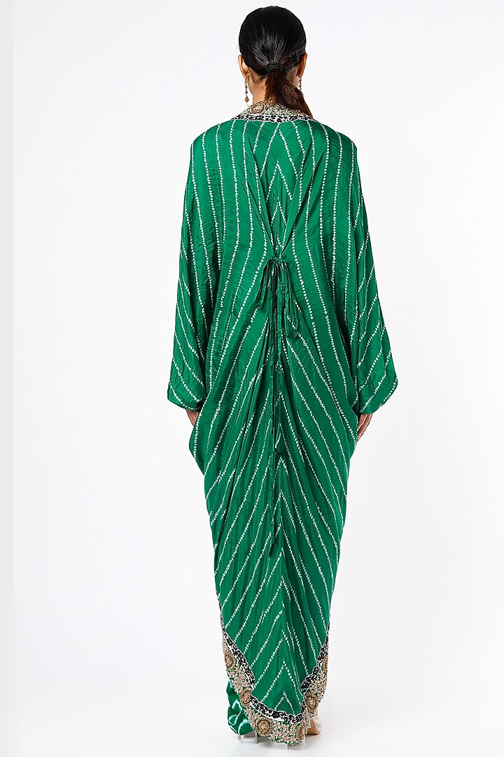 Emerald Green Crepe & Silk Printed Jacket Party Wear Dress
by Nupur Kanoi at Pernia's Pop Up Shop