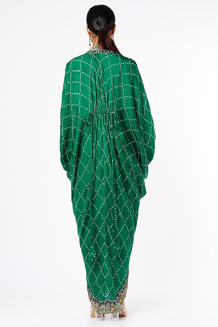 Emerald Green Printed Jumpsuit With Kite Top by Nupur Kanoi at Pernia's Pop Up Shop